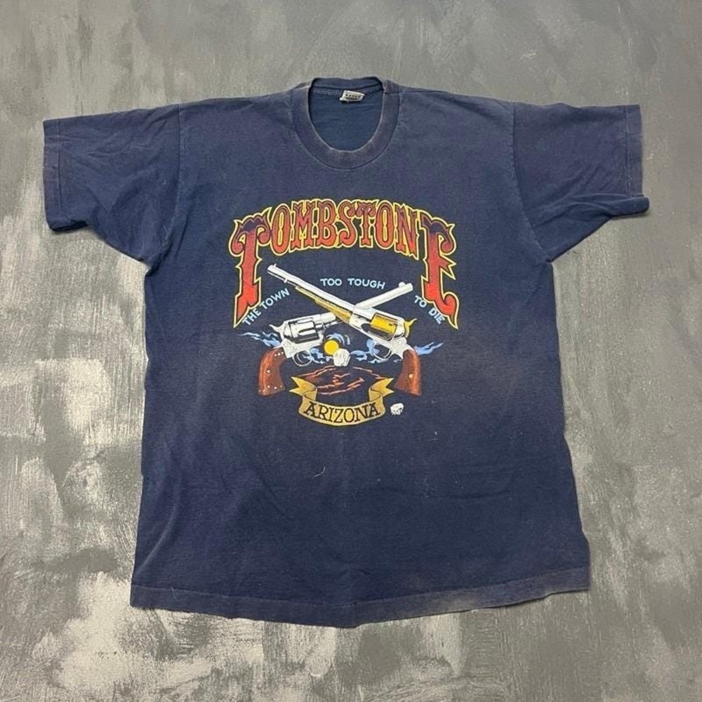 Vintage Tombstone Shirt Mens XL Blue 1990s Arizona Western